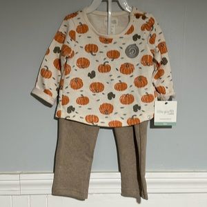 Little Planet by Carters size 12M Fall Pumpkin 2 piece outfit